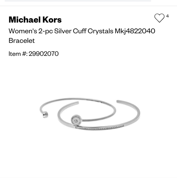 Michael Kors 2 piece silver cuff bracelet - Picture 2 of 2